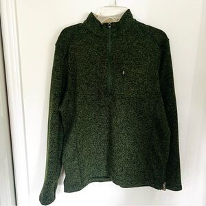 Woolrich Men's Green Quarter-Zip Sweater fleece size Large